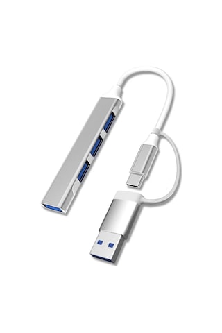 4 Port'lu Bağlantı İstasyonu Ultra İnce Usb Bölücü Type-c Tipi Çoklu Arayüz Adaptörü Multi Usb Çoklayıcı Belirtilmemis