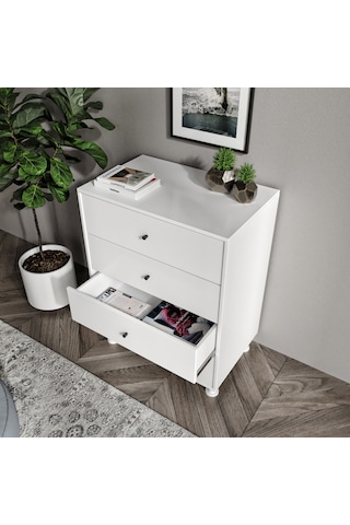 Hayal 4 Çekmeceli Beyaz Şifonyer