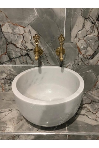 BanyoDecor Homojen Çanak Mermer Kurna