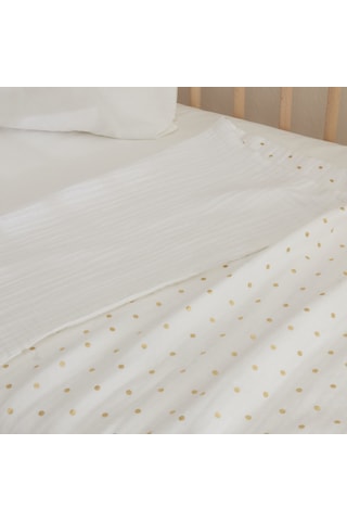 Karaca Home Bonbon Müslin %100 Pamuk Bebek Battaniye Beyaz 70x100 Cm Beyaz
