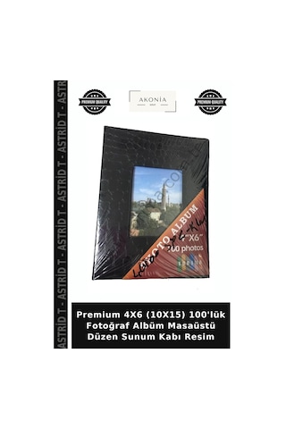 Premium 4x6 10x15 100'lük Fotoğraf Albüm Masaüstü Düzen Sunum Kabı Resim