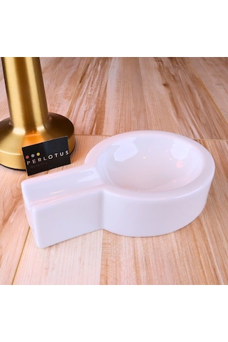 Perlotus Porselen Beyaz Şeffaf Sırlı Puro Küllüğü Sert Porselen 10 Cm