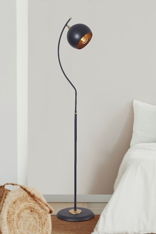 Luzarana Moon Sarı-Siyah Metal Gövde Tasarım Lüx Yerden Aydınlatma Lam...