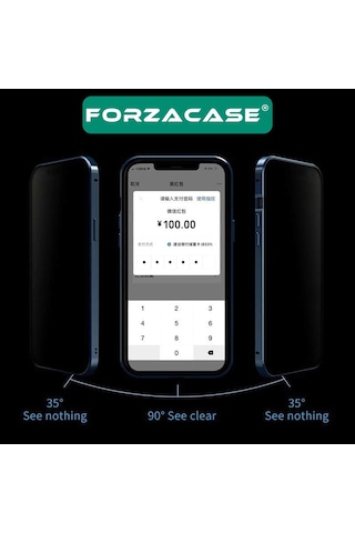 Forzacase Apple Uyumlu iPhone 17 Pro İçin Privacy Hayalet Tam Kaplar Cam Ekran Koruyucu - Fc292