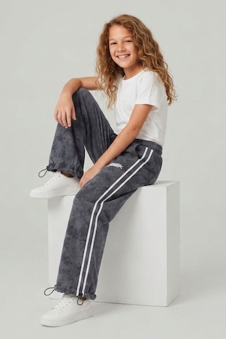 Pina Kids Kız Çocuk Beli İpli Rahat Kesim Paça Ayarlanabilir Lastikli Eşofman Altı Esf7012 Füme