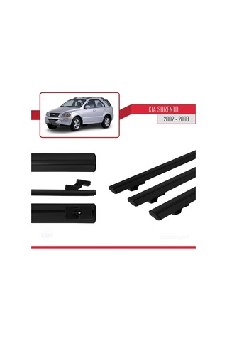 Kia Sorento 2002-2009 Arası İle Uyumlu Basic Model Ara Atkı Tavan Barı Siyah 3 Adet