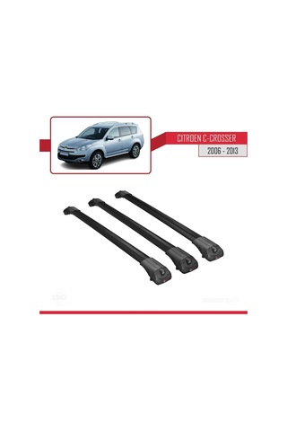 Citroen C-crosser 2006-2013 Arası İle Uyumlu Ace-1 Ara Atkı Tavan Barı Siyah 3 Adet Bar