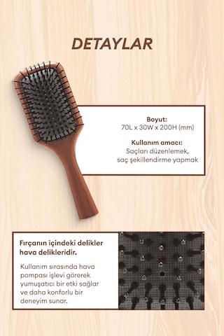 Kolay Ve Konforlu Kullanım Sunan Ahşap Tarak Kundal Smoothing Wooden Brush