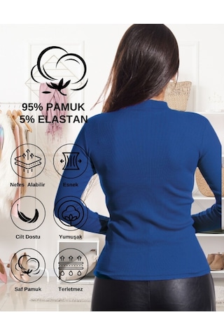 Alya Underwear Kaşkorse Yarım Boğaz Body Sweatshirt, Fitilli Kumaş, Likralı, Bordo İndigo