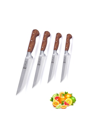 Handmade Serisi Bıçak Seti Et Ekmek Sebze Meyve Bıçak Mutfak Bıçağı 4 Parça