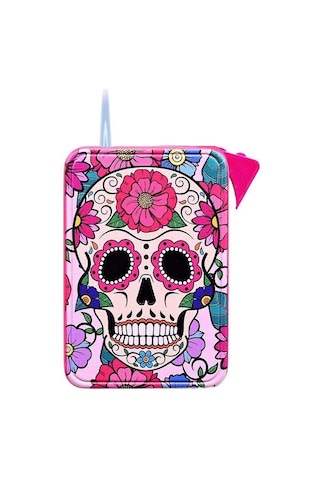 La Catrina Sigara Tabaka Ve Çakmak Seti Pembe