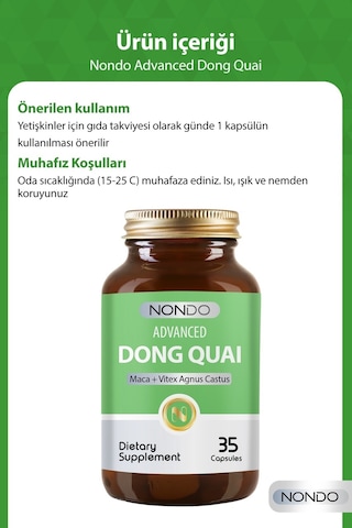 Nondo Advanced Dong Quai With Maca + Vitex Agnus Castus 35 Kapsül