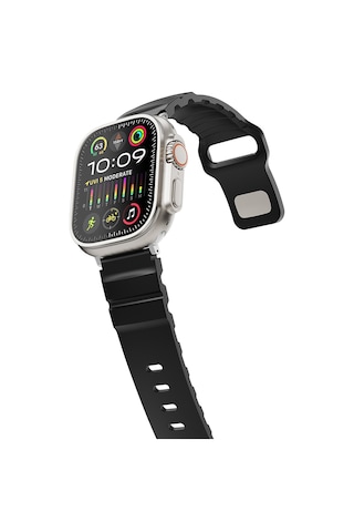 Apple Uyumlu Watch  Seri 10-11 46mm Kordon 2/3/4/5/6/se/7/8/9 44-45-49mm Kd-143 Silikon Kordon