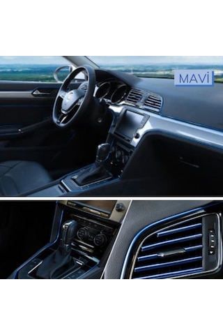 Mavi Araba Oto Trim Dekorasyon Şeridi Kauçuk Elastik Kolay Kurulum 5 Metre Şerit Bant Standart