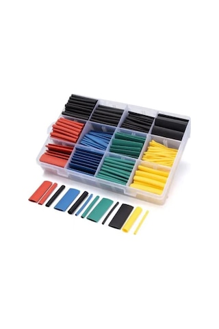 Rfkumanda-Renkli Makaron Seti 530 Adet Kutulu,Isı İle Daralan Kablo Shrink