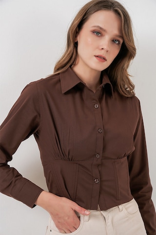 Bigdart 20231 Slim Fit Poplin Gömlek - Kahverengi