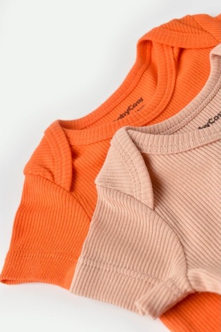 Rebebe Babycosy Modal 2 Li Kısa Kollu Bebek Badi - Bebek Body - Csym1121 (544646200) Turuncu