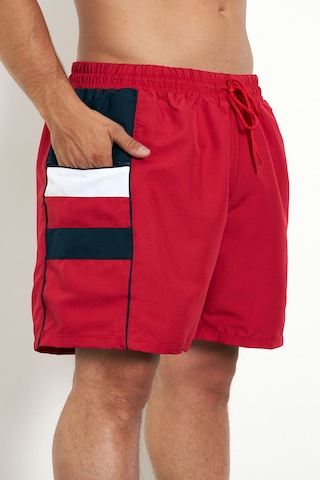 Enrico Ferry Erkek Kırmızı Cepli Büyük Beden Deniz Şortu Edy2517b Kırmızı