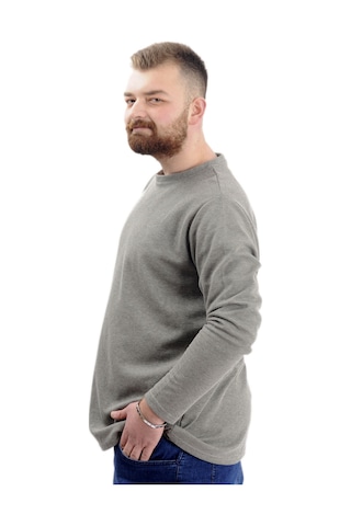Mode Xl Büyük Beden Erkek Sweatshirt Bisiklet Yaka Uzun Kol Waffle 23460 Haki Haki