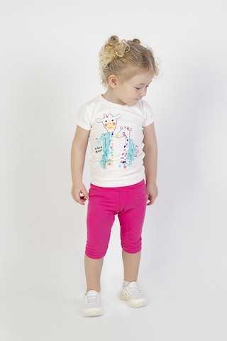 Harika Kids Kız Bebek Kaprili Kısa Kollu Zürafabaskı Yazlık Basic Alt-üst Takım 6-24 Ay 001