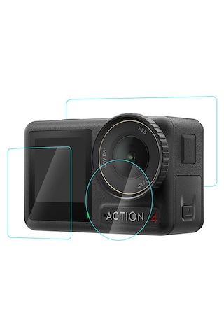 Djı Osmo Action 4 İçin Puluz 3'ü 1 Arada Ekran Temperli Cam Filmi