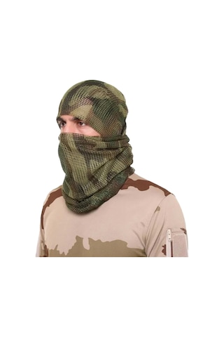 Kamuflaj Kare Askeri Şal Gizlenme Ağı Tactical File Puşi - Yeşil