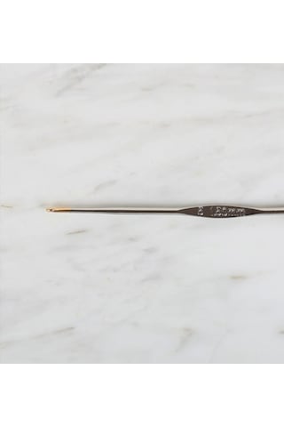 Abarta Yabalı Altın Uçlu Metal Saplı Dantel Tığ Numara Seçenekleri No 5 - 1,5 Mm
