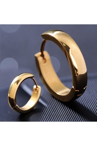 Ince Halka Erkek Bayan Unisex Çelik Küpe Çifti 3 MM 3 Renk Mse6