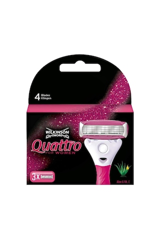 Wilkinson Sword Quattro 4 Bıçaklı Kadın Tıraş Bıçağı 3 Yedek Başlık