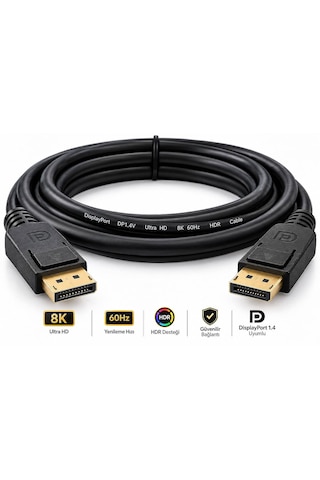 Molix Mx-2563 Displayport V1.4 3 Metre 8k 60hz / 1080p 300hz Altın Uçlu Dp Kablo