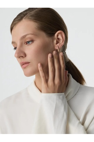 Lepta 925 Ayar Gümüş, Altın Kaplamalı Küpe 460872843 Diğer