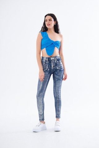 Varaklı Skinny Jean Pantolon 001