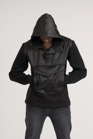 Regular Fit Kapşonlu Kanguru Cepli Sweatshirt Siyah