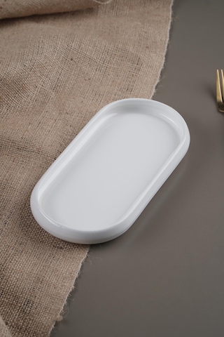 Acar Bianco Perla Porselen Kayık Tabak - 22,8 cm