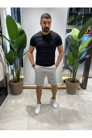 Eliesar Elite Gri Renk Şort Gri Melanj