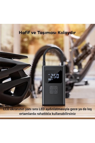 Coofbe 12v Led Işıklı Kablolu Ve Kablosuz Araç Lastik Şişirme Pompası Lastik Şişirme Kompresör Pompası