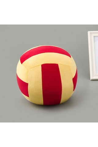 Evidea Soft Voleybol Topu Figürlü Yastık - Kırmızı / Sarı - 20 Cm Kırmızı / Sarı