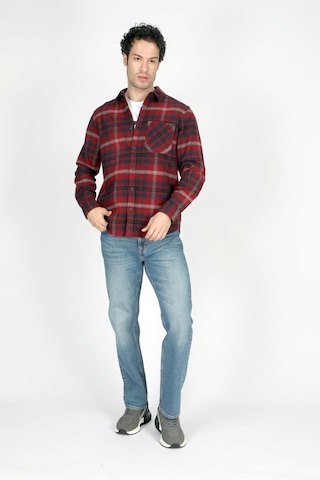 Lee Cooper Alvert Erkek Dokuma U.kol Gömlek Bordo-lacivert-20090-bordo-lacivert Ekose Bordo - Lacivert