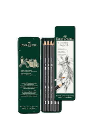 Faber-castell Graphite Aquarelle Kurşun Kalem Seti, 5 Li, Metal K Çok Renkli