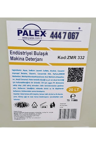 Palex ZMR-332 Endüstriyel Bulaşık Makine Deterjanı 20 KG