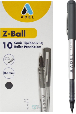 Adel Z-ball Roller Kalem 0.7 Mm Siyah 10 Adet