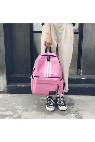 Large Capacity Backpack Student School Bag Travel Backpack Pembe