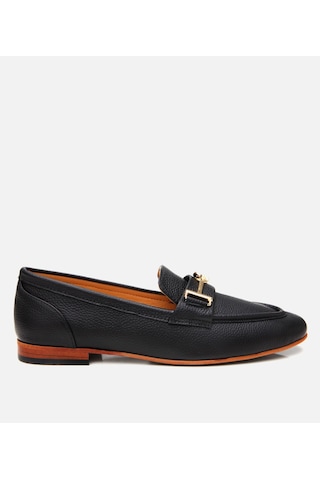 Hotiç Kadın Deri Bej Tokalı Klasik Loafer