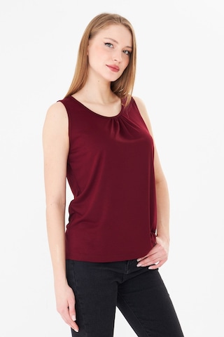 Sortie Collection Geniş Omuzlu Büzgülü Atlet Bordo