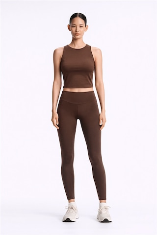 Fashion Friends Crop Fit Bisiklet Yaka Atlet Bayan Atlet 26y0713k1 Kahve