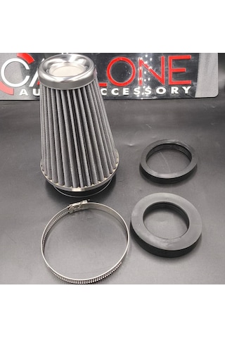 Açık Hava Filtresi Krom Kaplı 2 Aparatlı Gri Renk Huni Tip-90mm-73mm-60mm
