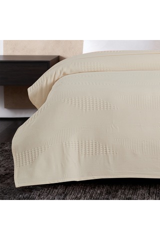 Maxstyle Spring %100 Pamuk Çift Kişilik Pike Bej 220x230 Cm Renkli