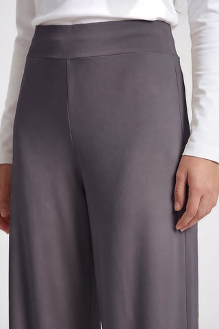Tommylife Koyu Gri Comfort Fit Geniş Paça Korsajlı Palazzo Kadın Pantolon - 94681