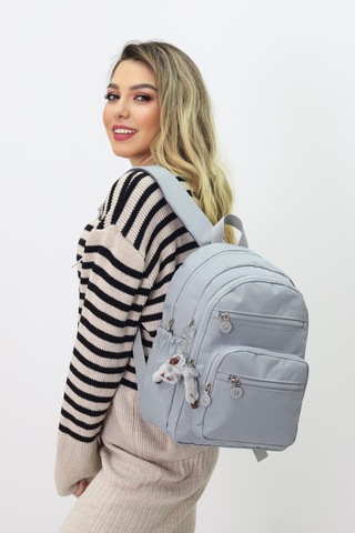 Sevimli Peluş Figürlü Günlük Kadın Sırt Çantası Şık, Kullanışlı, Okula Ve Seyahate Uygun Gri
