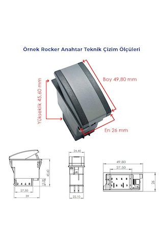 OTOKAR Doruk Ledli Spot Lamba Anahtarı 8 Pin (On-On-On) Ampullü 24V